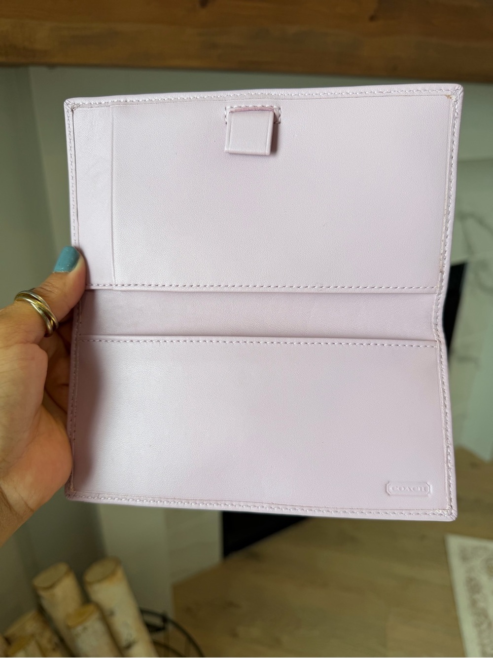 Coach lavender Leather Check book Wallet - Picture 3 of 3